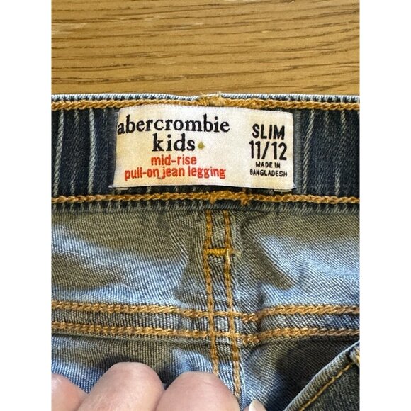 Abercrombie Kids Mid‎ Rise Pull On Jean Legging Blue Girls Size Slim 11/12 Youth - Picture 5 of 14